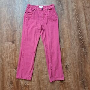 Pink Straight Leg Jeans